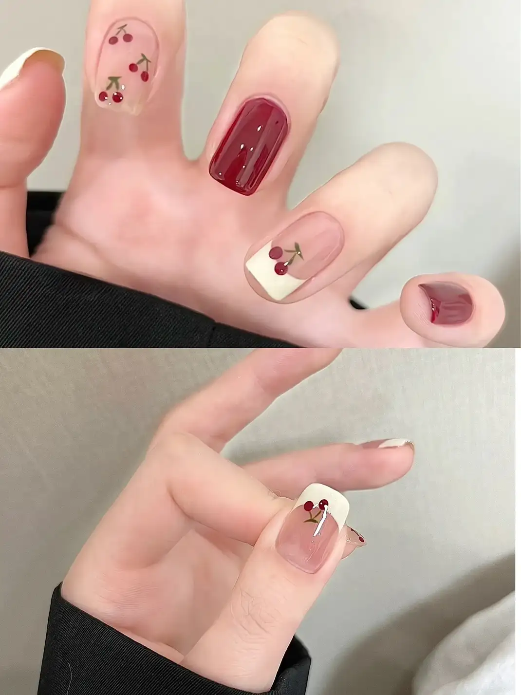 mẫu nail cherry vui tươi