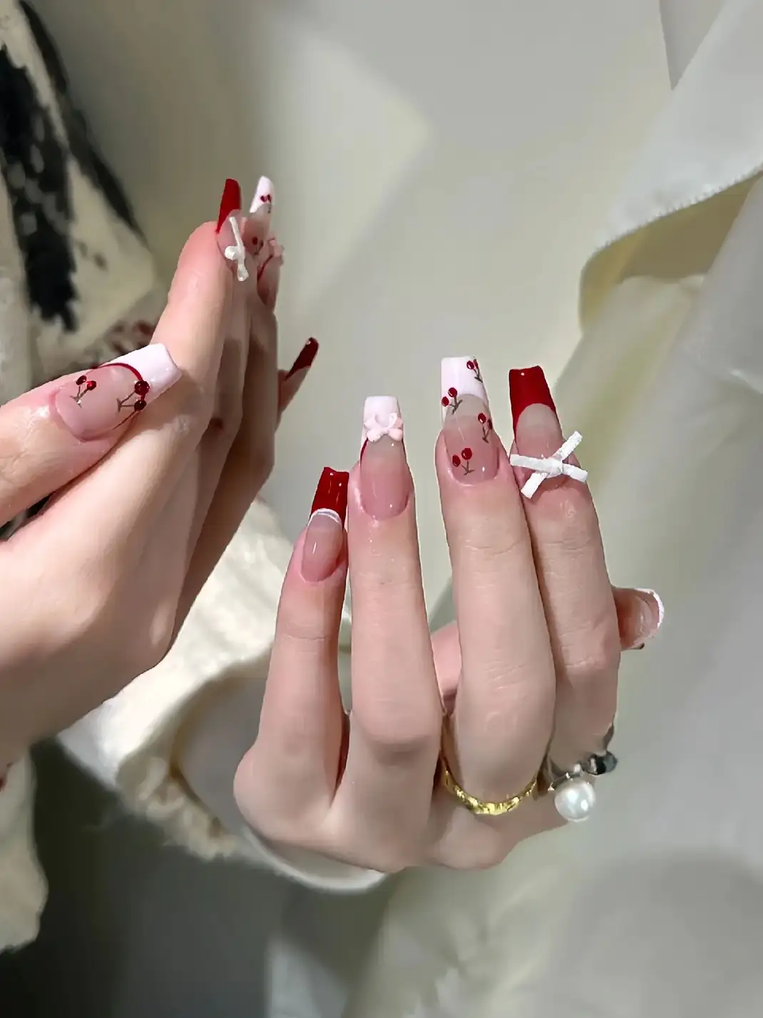 mẫu nail cherry rạng rỡ