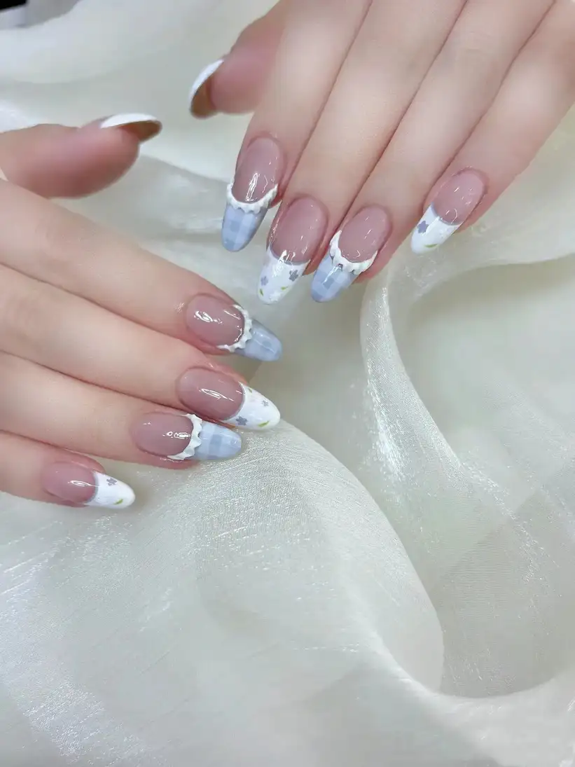 mẫu nail móng bầu nghệ thuật