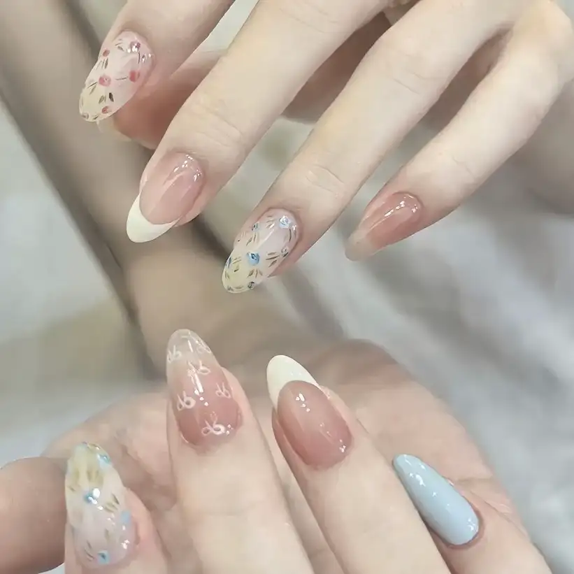 nail móng bầu đẹp dịu dàng