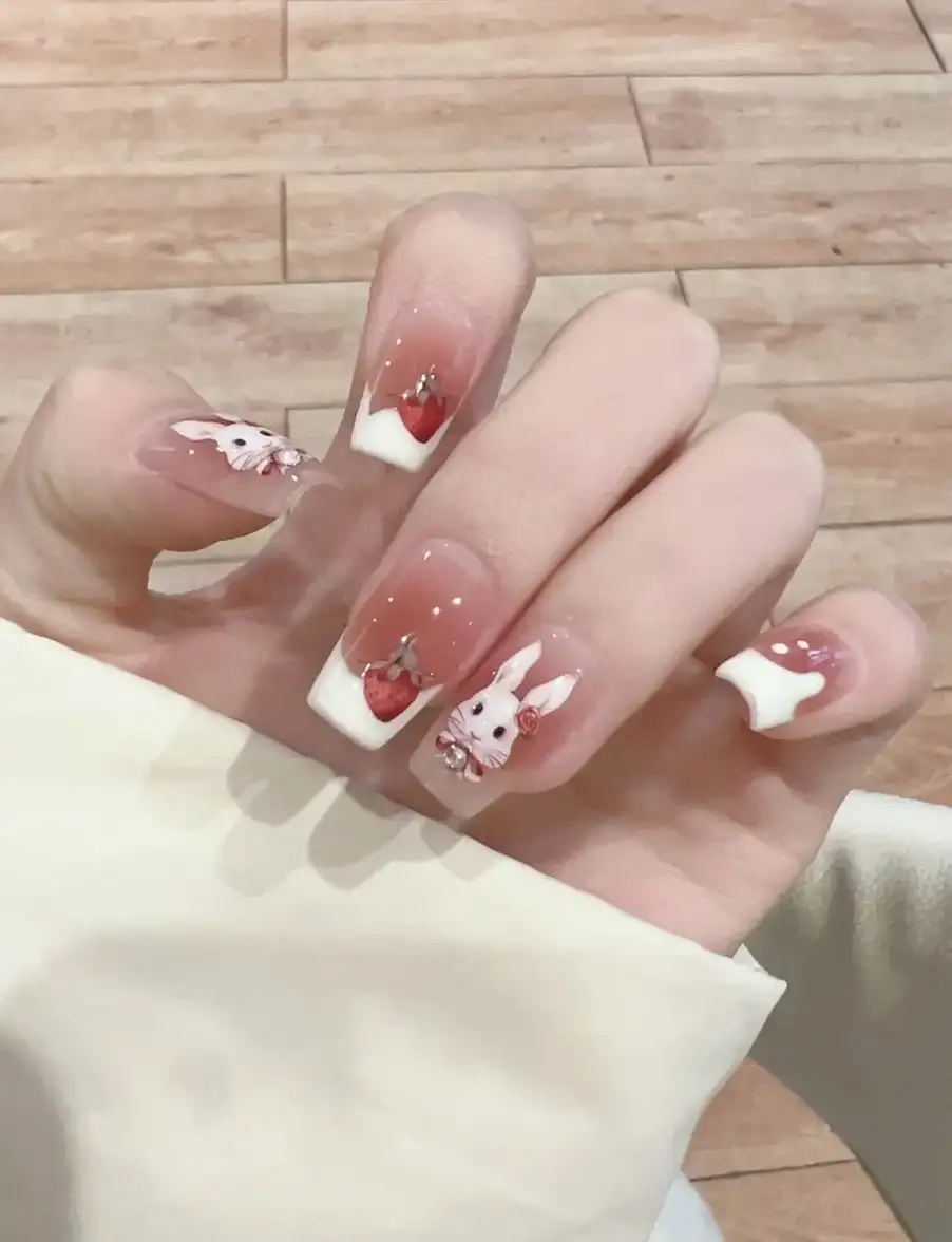 mẫu nail thỏ đáng yêu