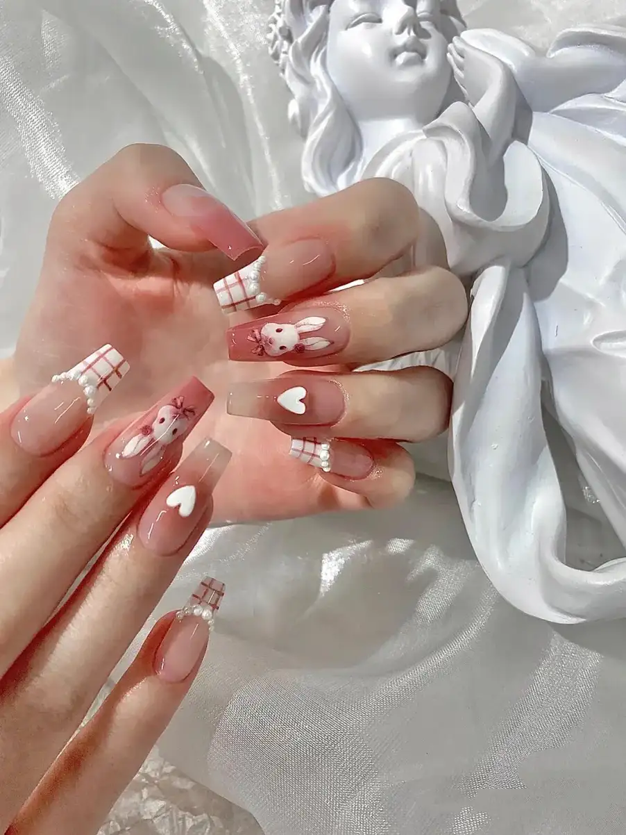 mẫu nail thỏ cute