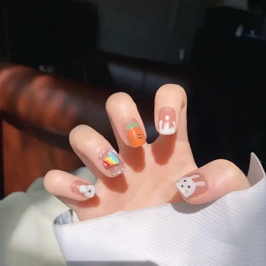 mẫu nail hình thỏ mùa hè