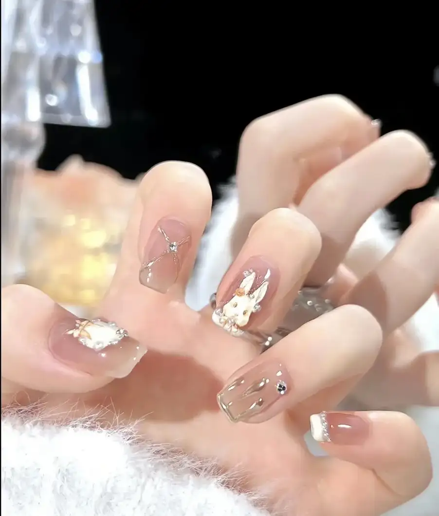 mẫu nail thỏ tinh nghịch