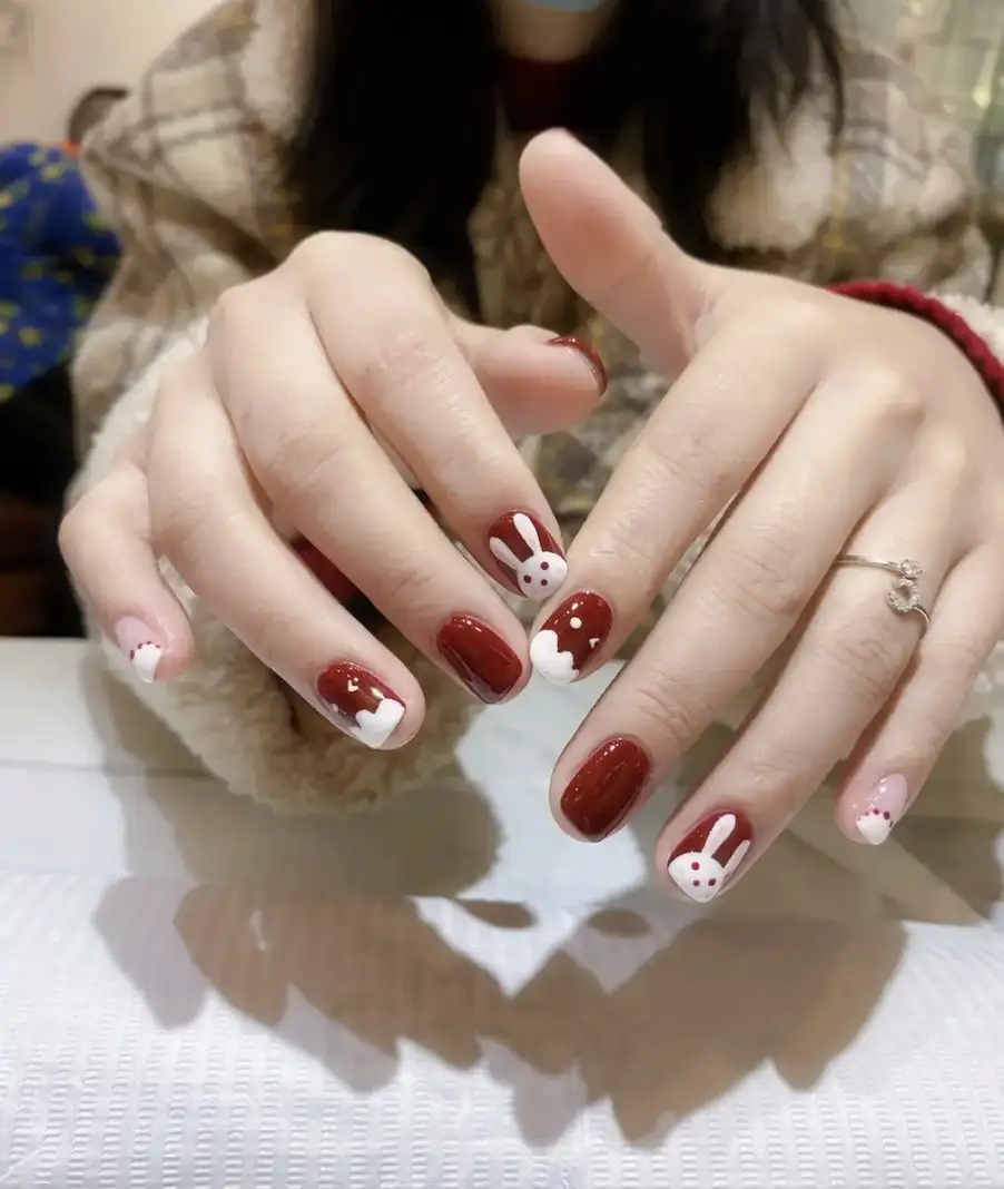 mẫu nail thỏ trung tính