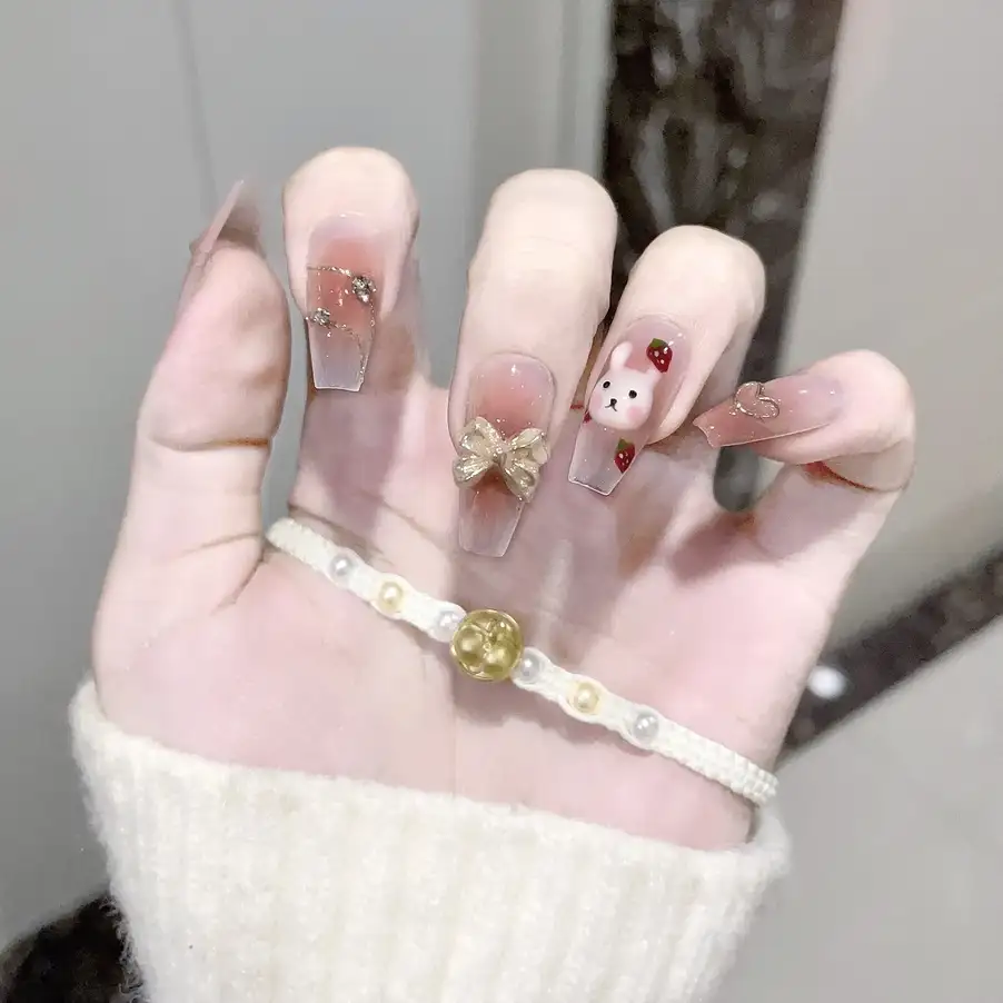 mẫu nail hình thỏ đẹp hài hòa