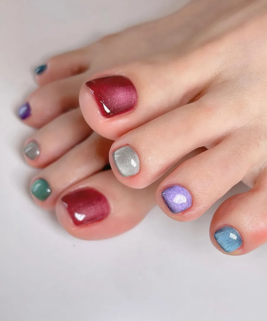 mẫu nail chân sơn gel