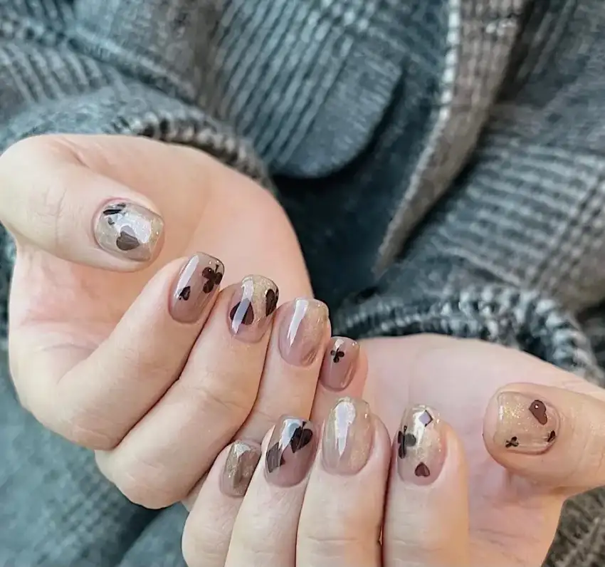 bộ nail hình lá bài độc đáo