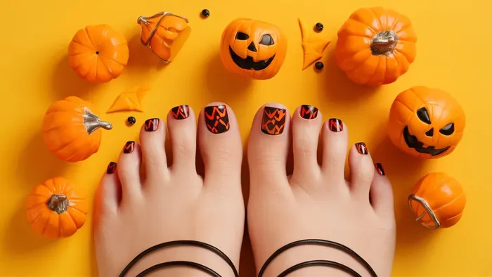 nail chân halloween đẹp mắt