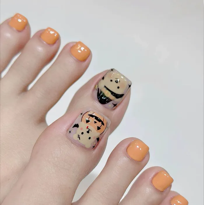 nail chân halloween ấn tượng