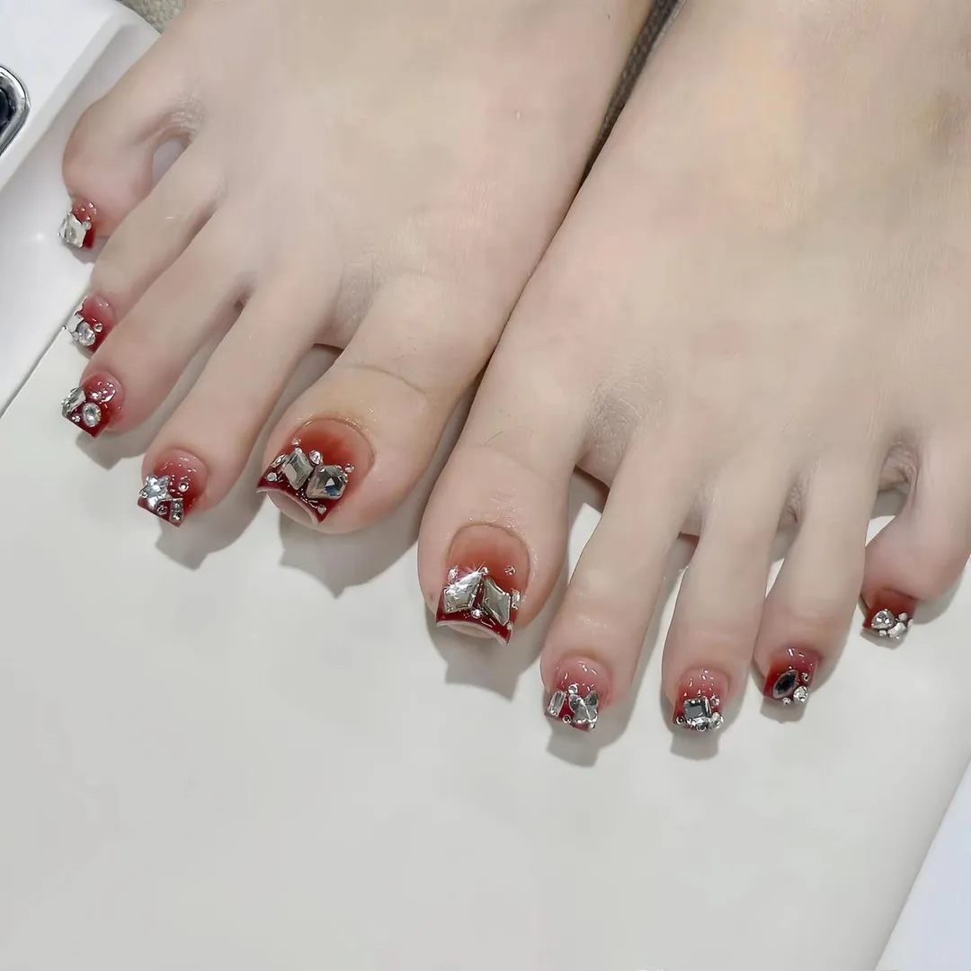 nail chân màu thạch xinh xắn