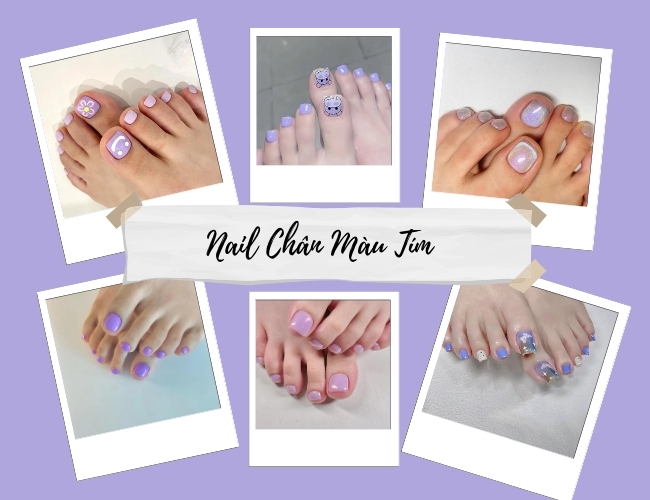 Bật mí 66+ mẫu nail chân màu tím sang chảnh, hot trend