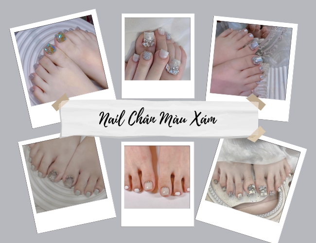 84+ mẫu nail chân màu xám đơn giản mà siêu đẹp