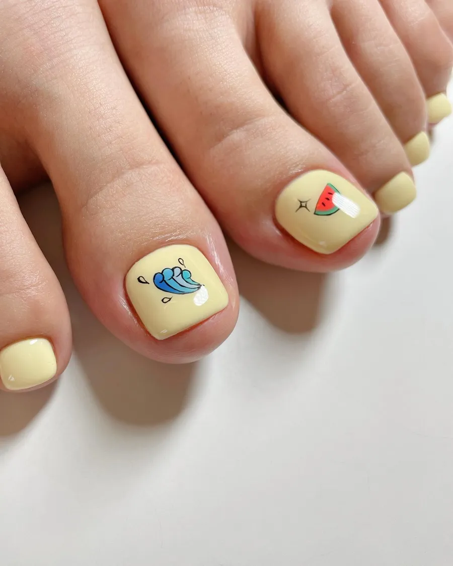 nail chân mùa hè dễ thương