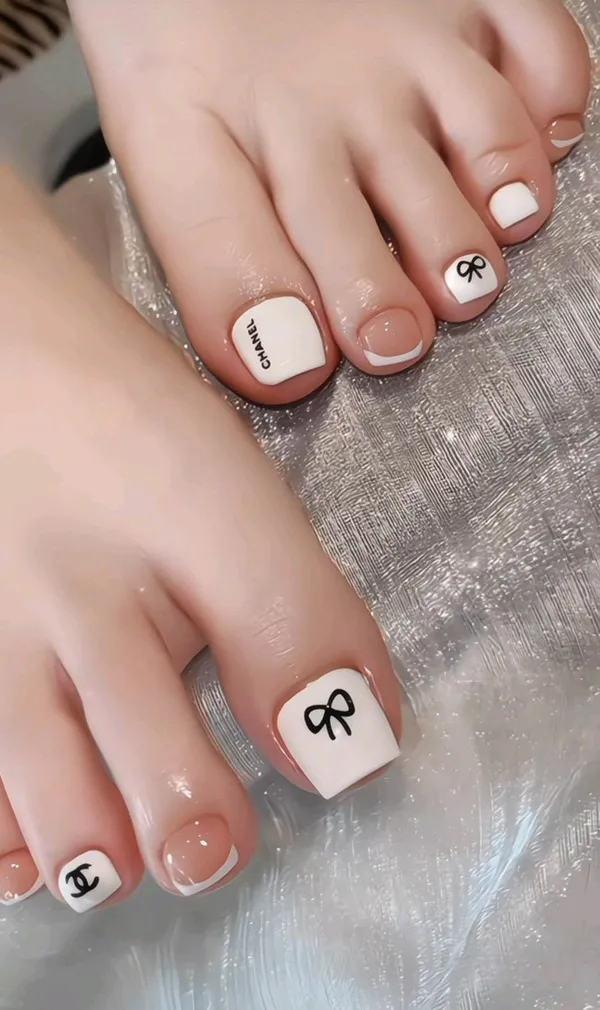 nail chân nơ đẹp mắt