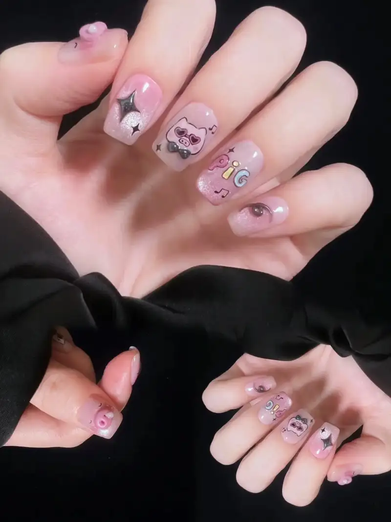 nail con heo đáng yêu và độc đáo