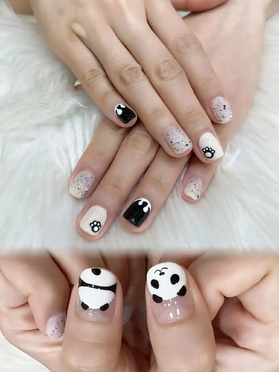 mẫu nail gấu trúc thư giãn, thoải mái 