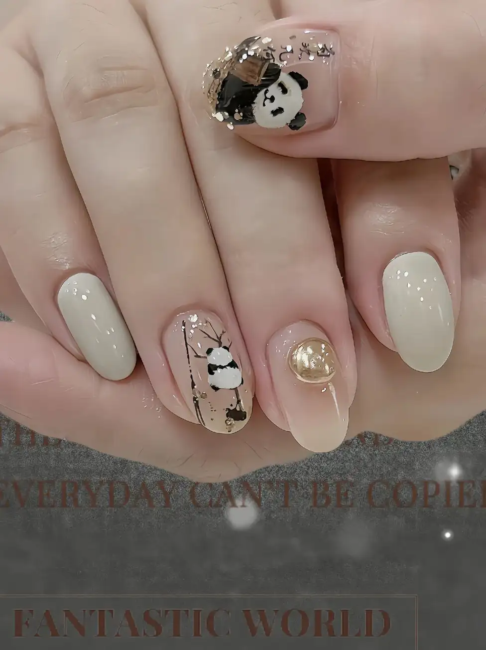 nail hình gấu trúc ngộ nghĩnh