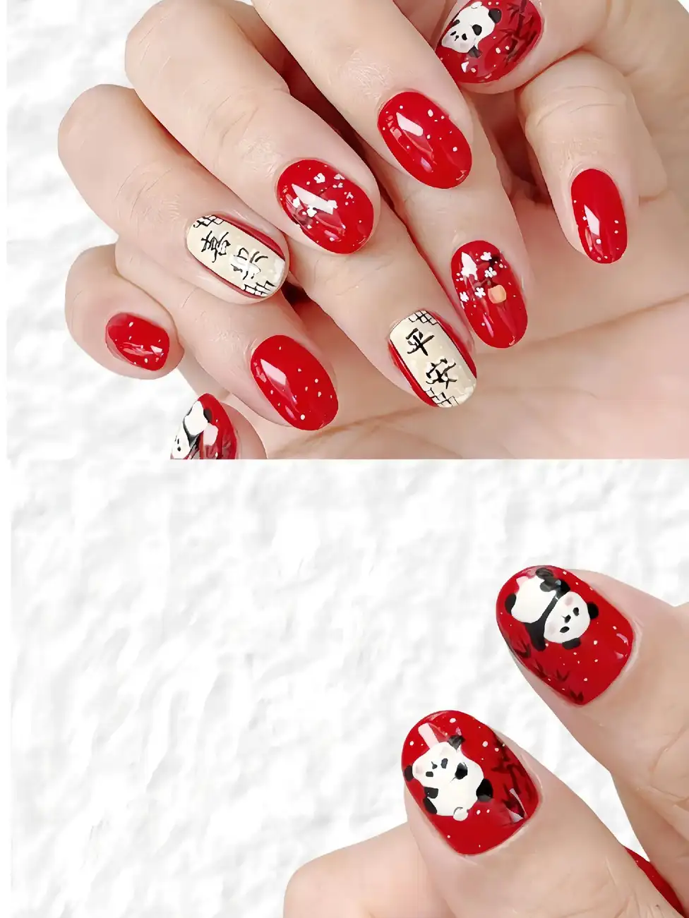 các mẫu nail gấu trúc nhỏ xinh