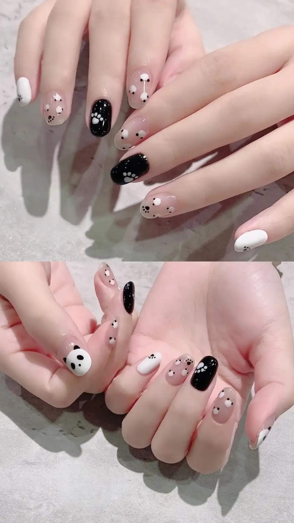 nail hình gấu trúc trẻ trung