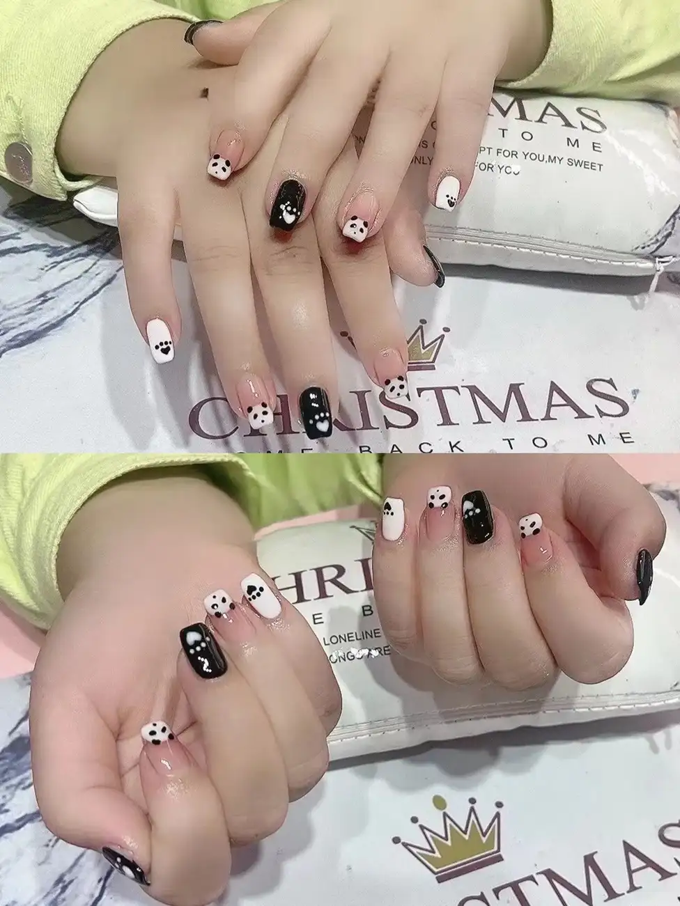 các mẫu nail gấu trúc đáng yêu