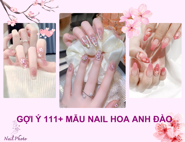 mẫu nail hoa anh đào đẹp nhẹ nhàng