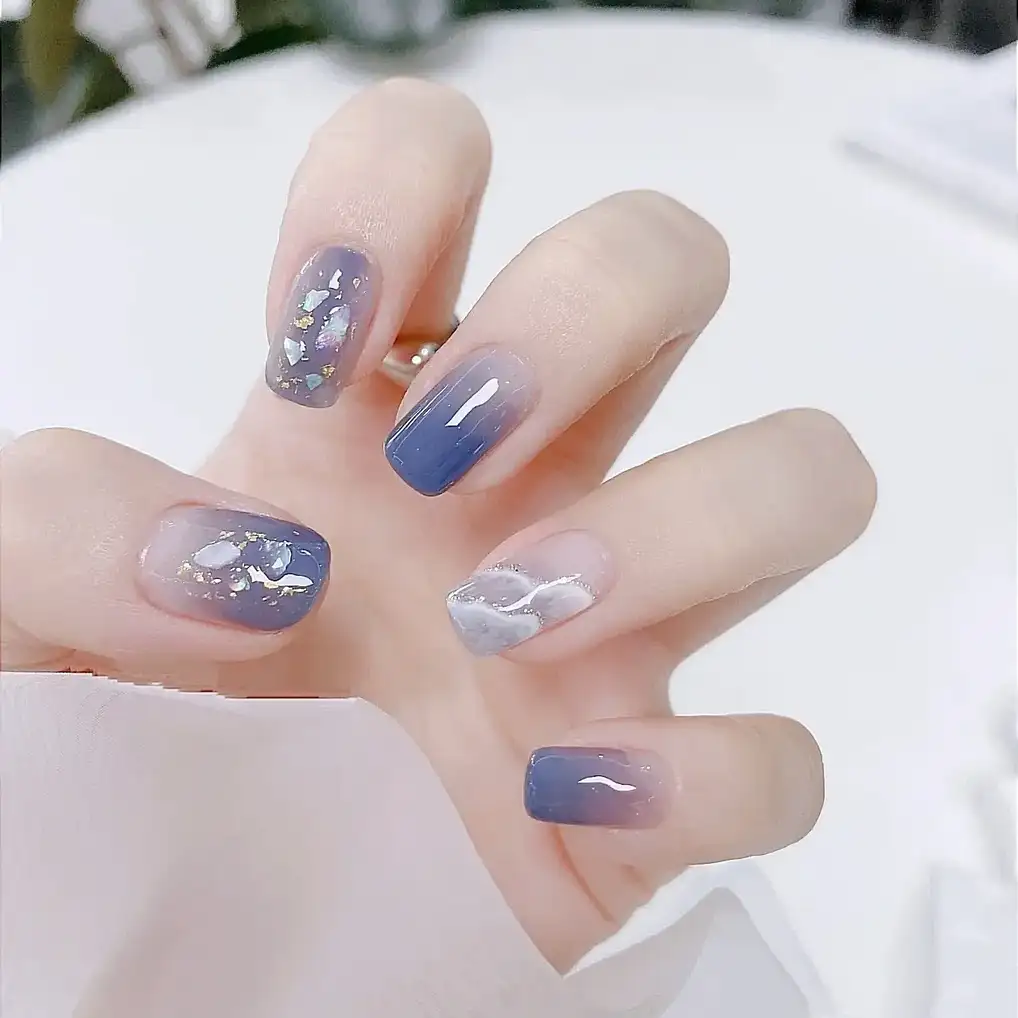 nail xanh coban thời thượng