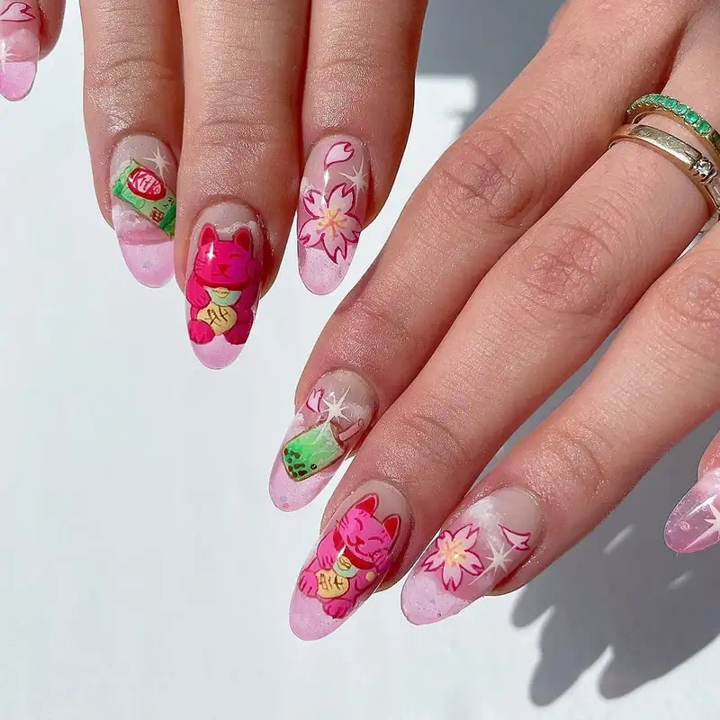 nail mèo thần tài may mắn