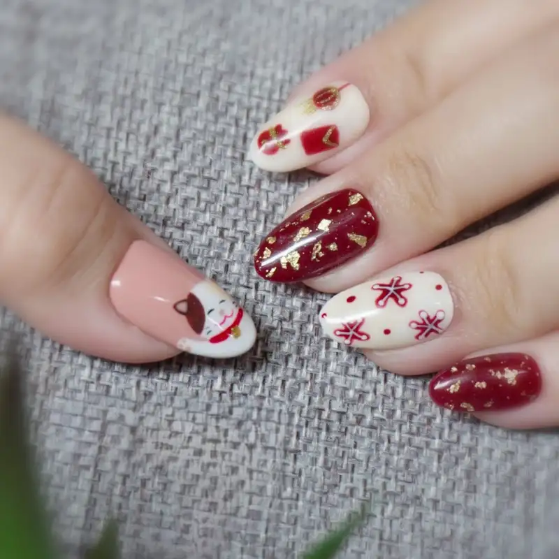 mẫu nail mèo thần tài vui tươi 