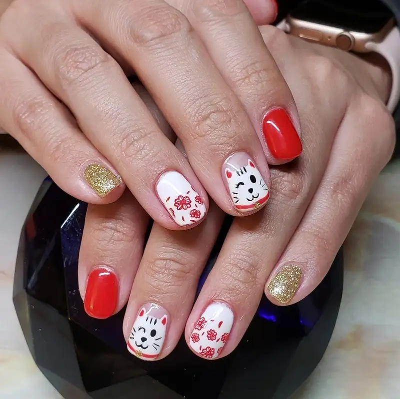 nail mèo thần tài mập mạp