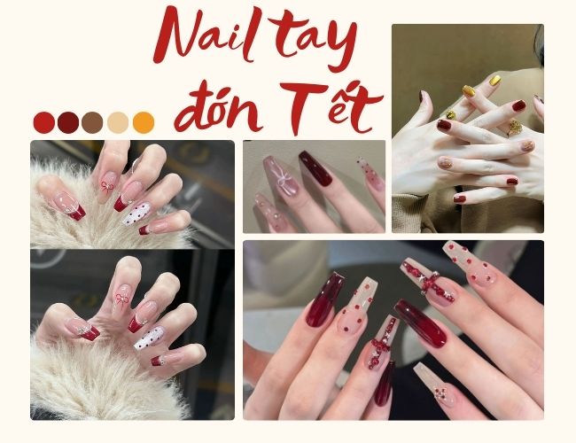 Mẫu nail quyến rũ cho ngày Tết