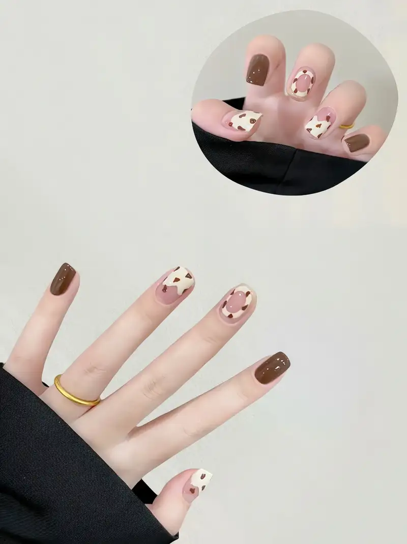 mẫu nail bò sữa đẹp mắt