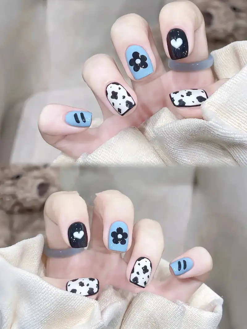 mẫu nail bò sữa thu hút 