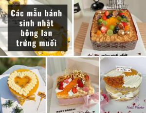 Các mẫu bánh sinh nhật bông lan trứng muối đẹp mắt thơm ngon