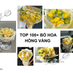 mẫu bó hoa hồng vàng