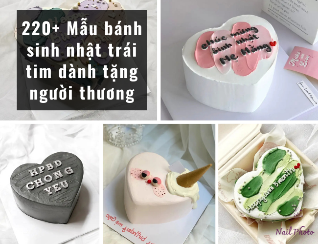 Mẫu bánh sinh nhật trái tim
