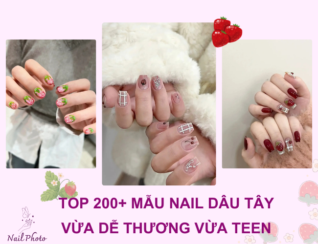 Mẫu nail dâu tây