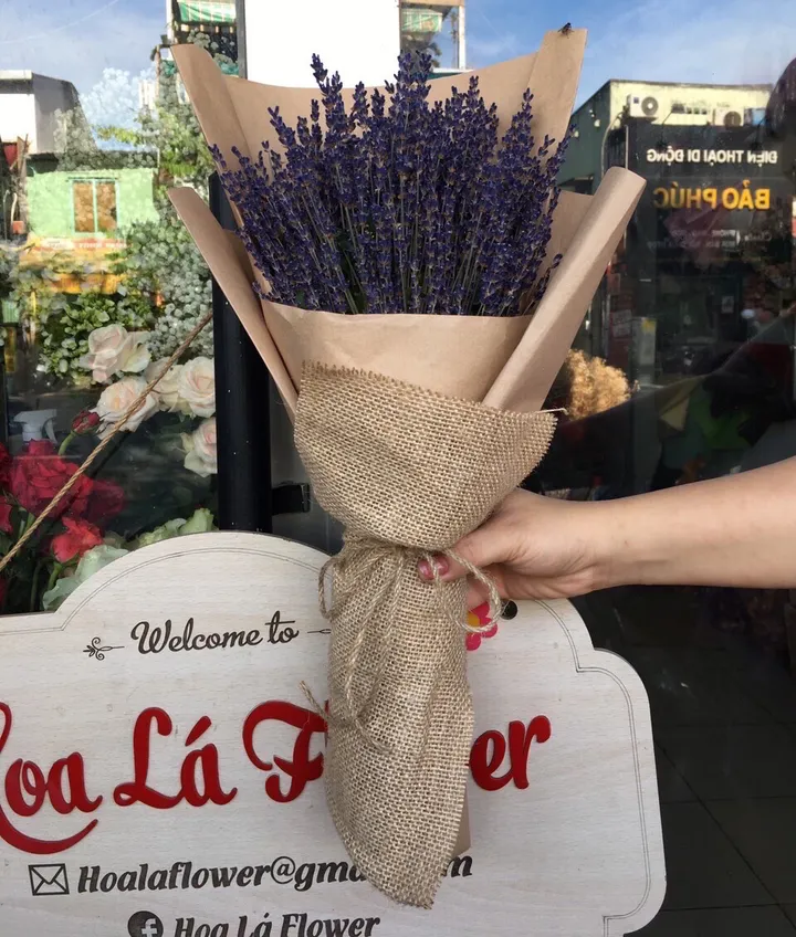 bó hoa lavender bằng len 4