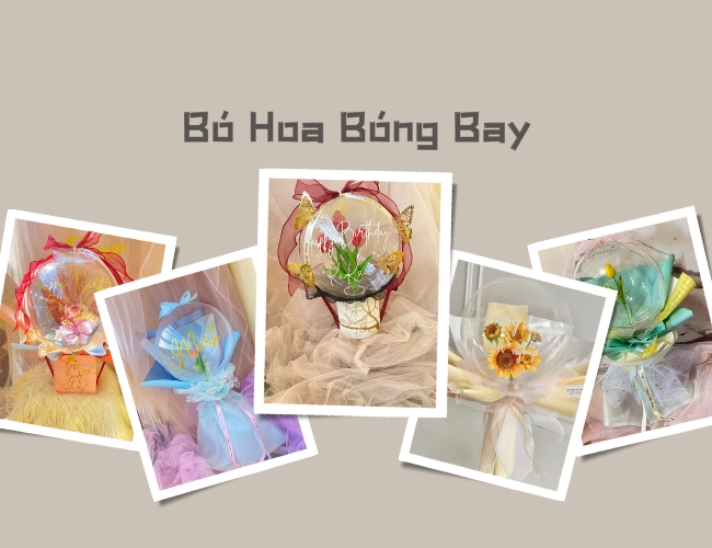 Bó hoa bóng bay đẹp ngất ngây dành tặng bạn gái