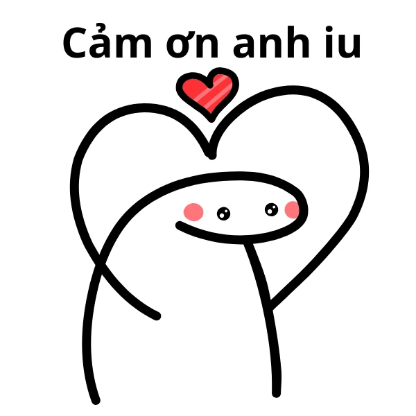 Meme cảm ơn dễ thương cho người yêu