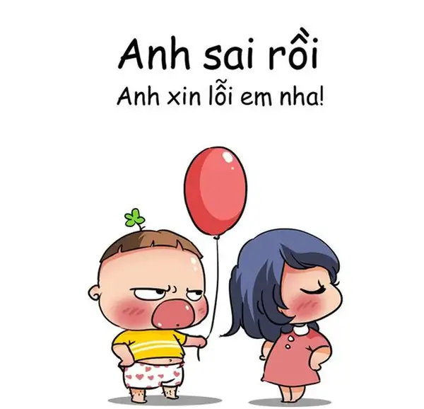 meme xin lỗi người yêu cute