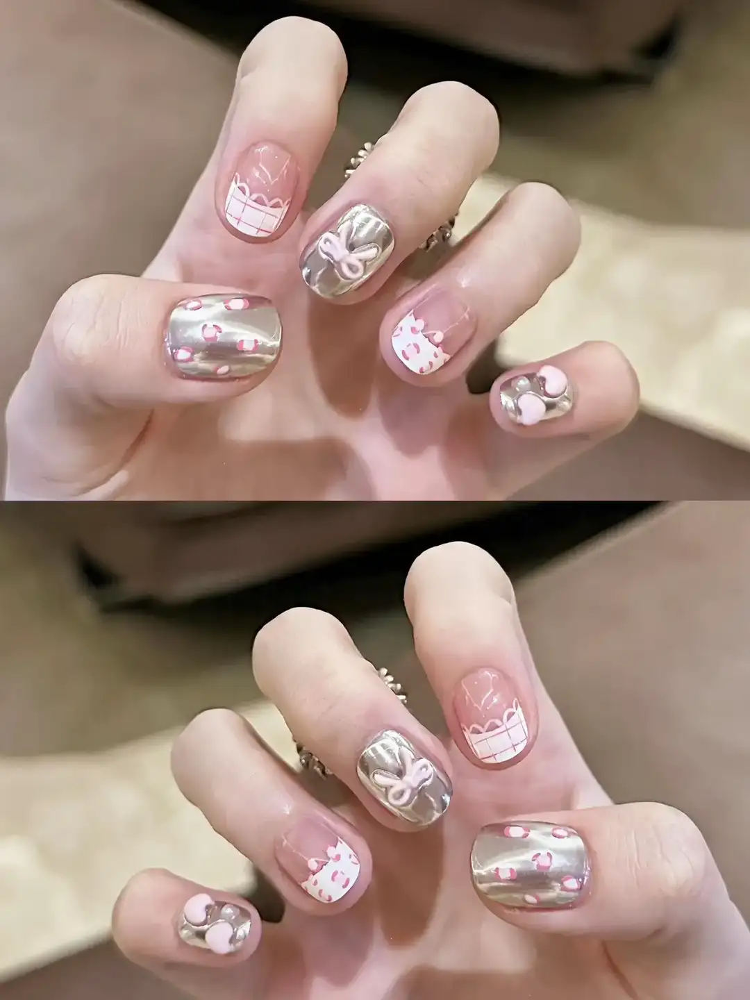 nail màu bạc tráng gương tinh tế