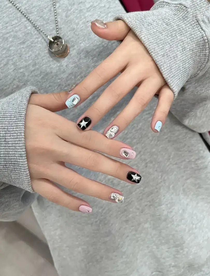 mẫu nail hình ngôi sao tinh xảo, độc đáo