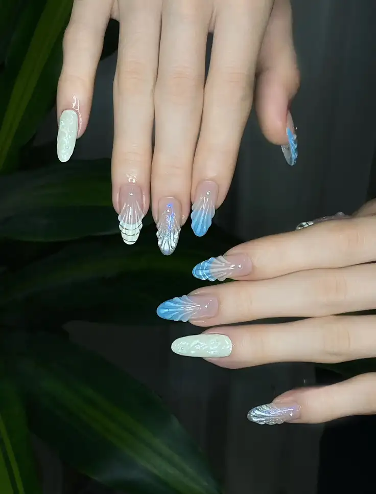 mẫu nail vỏ sò quyến rũ