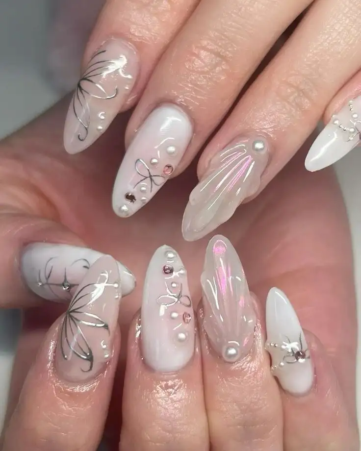 mẫu nail vỏ sò độc đáo 2