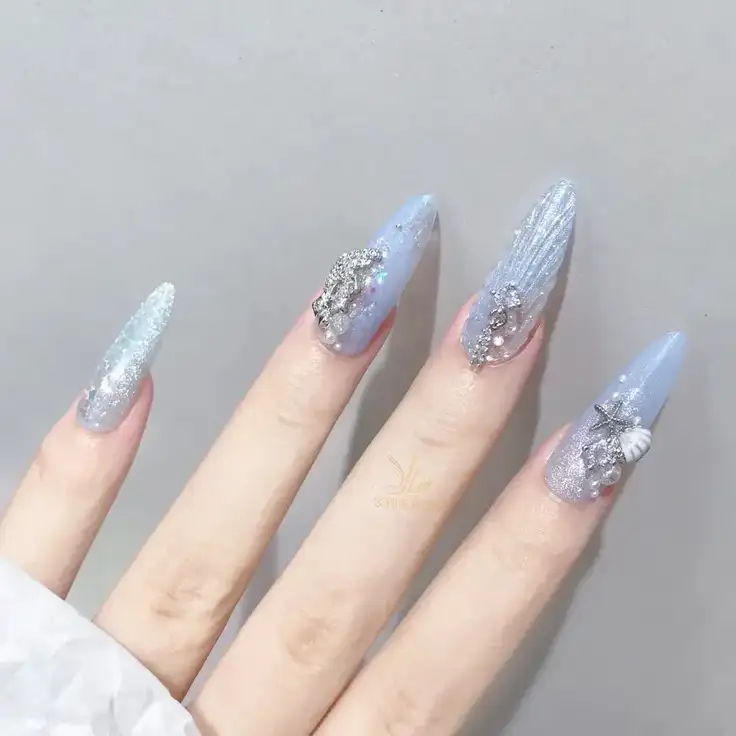 mẫu nail vỏ sò ấn tượng