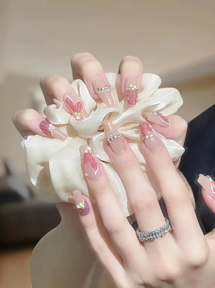 nail vỏ sò dịu dàng, nữ tính