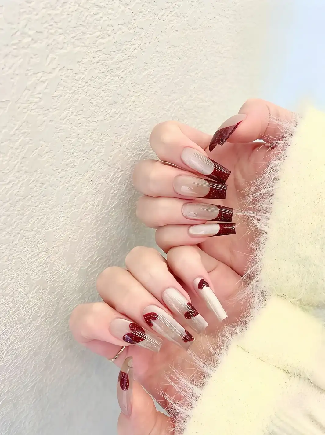 valentine nail designs nữ tính