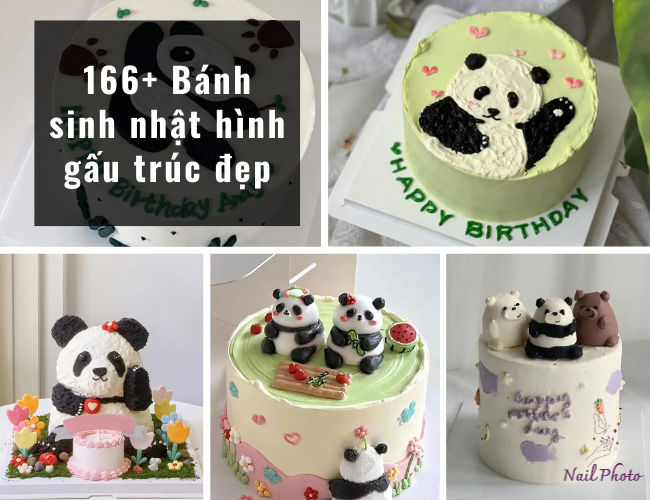Bánh sinh nhật hình gấu trúc đẹp