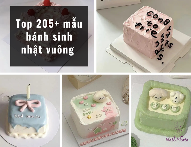 Mẫu bánh sinh nhật vuông
